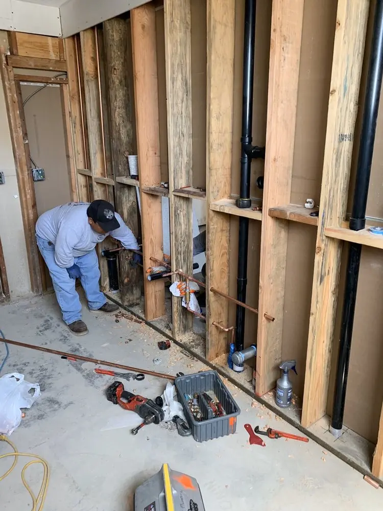Commercial rough-in plumbing for Water Heater Replacement in Newburg Homes